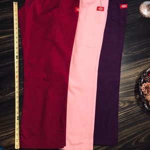 NWT Dickies scrub pants MP Eggplant & Wine 2 for15